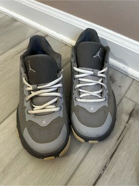 Jordan Kids Gray and White Low-Top Sneakers